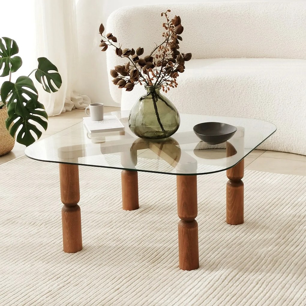 Mesa de Centro Kei – Nogueira – 80x40x80 cm