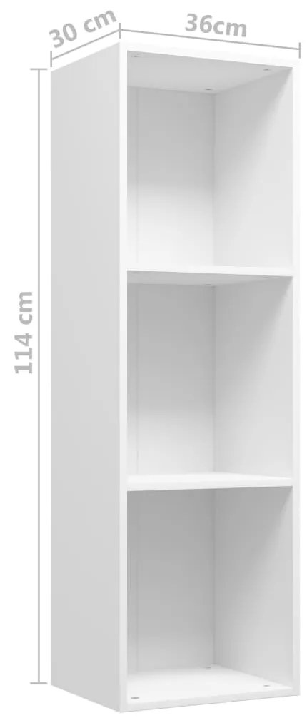 Estante/móvel de TV 36x30x114 cm contraplacado branco