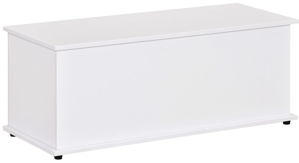 HOMCOM Baú de Armazenamento de Madeira Banco de Armazenamento para Dormitório Sala de Estar Carga Máxima 60kg 100x40x40 Branco