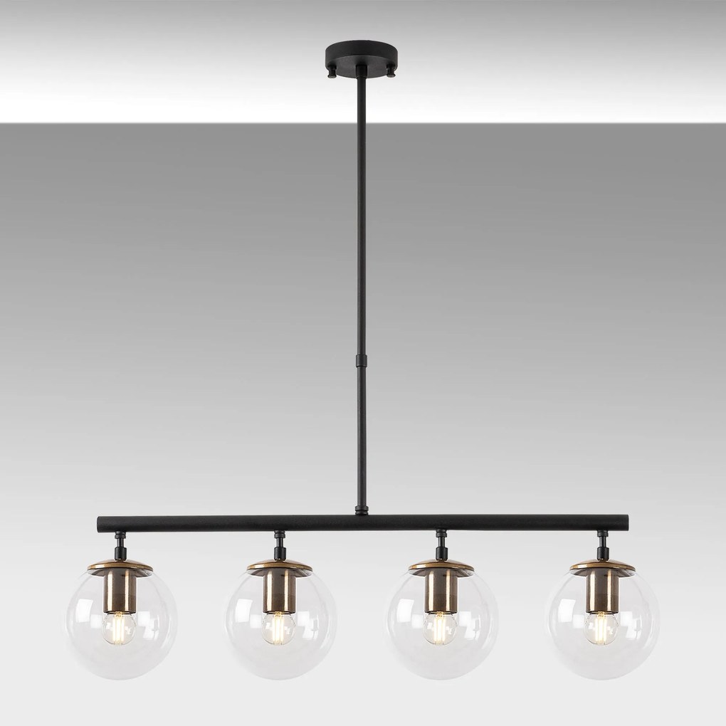 Candeeiro Chandelier Fazli – Preto Antigo – 70 x 15 x 43-87 cm