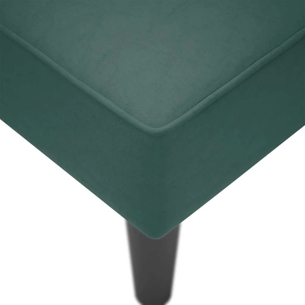 Chaise-longue com apoio de braço direito veludo verde escuro