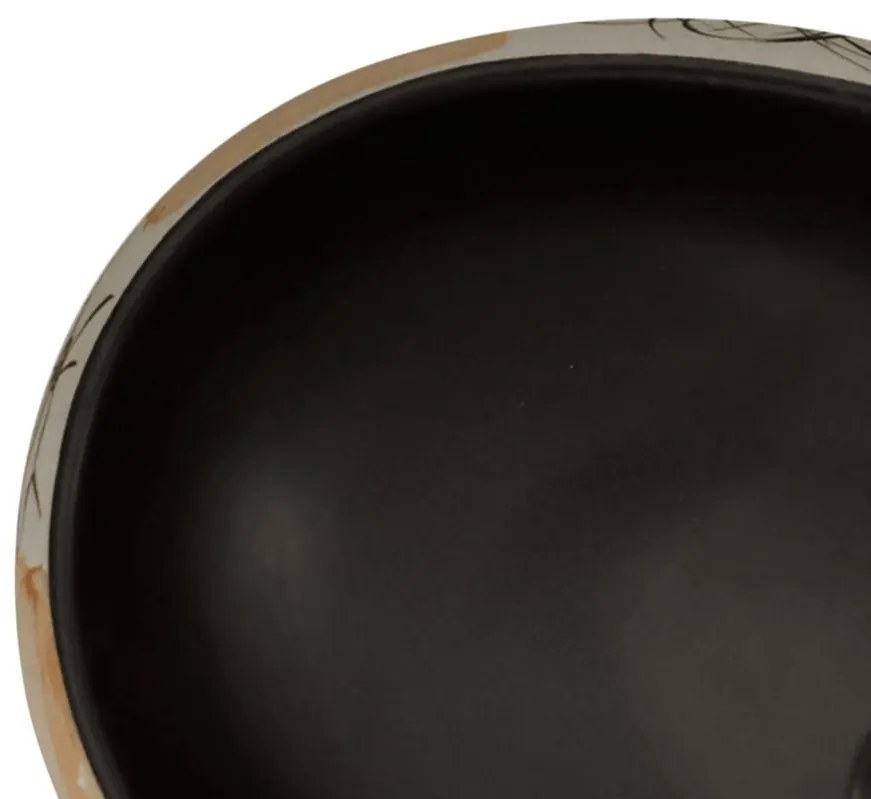 Lavatório de bancada oval 59x40x15 cm cerâmica multicor
