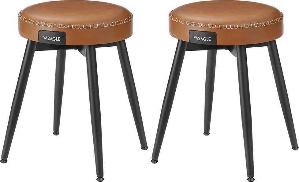 Conjunto de 2 bancos de cozinha, jantar coleção EKHO 48 x 48 x 48,2 cm Castanho caramelo