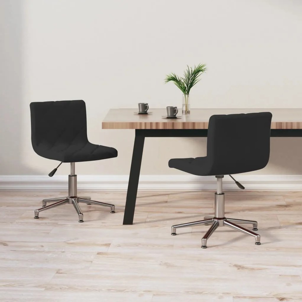 vidaXL Cadeiras de jantar giratórias 2 pcs veludo preto