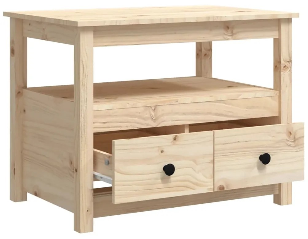 Mesa de centro 71x49x55 cm madeira de pinho maciça