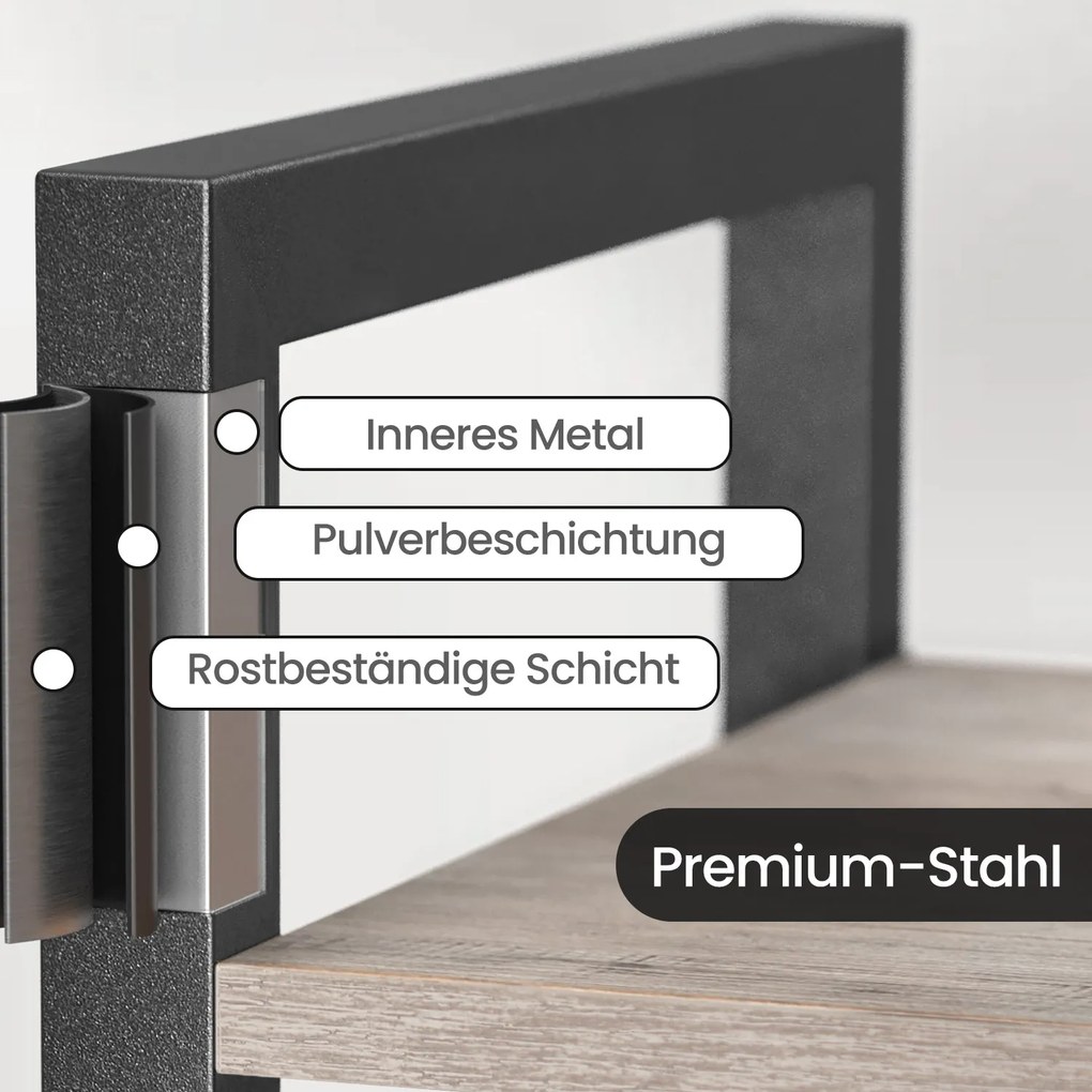 Prateleira, estante de livros Design compacto 30 x 40 x 187,5 cm preto-greige