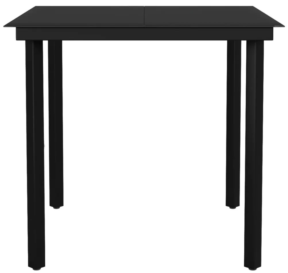 3 pcs conjunto de jantar para jardim preto