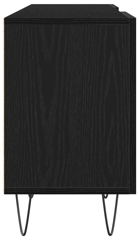 Armário para TV vidaXL Preto Carvalho 150x30x50 cm Madeira engenheirad