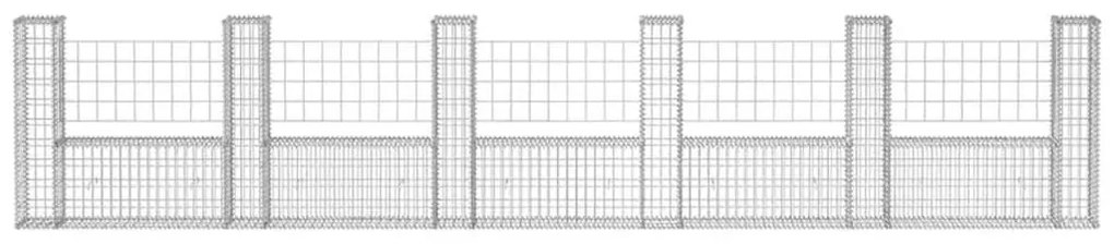 Cesto gabião em forma de U aço galvanizado 570x20x100 cm