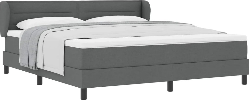 vidaXL Cama Box com colchão Cinzento escuro 180 x 200 cm tecido