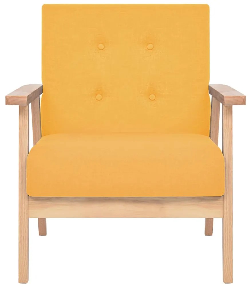 Poltrona em tecido amarelo