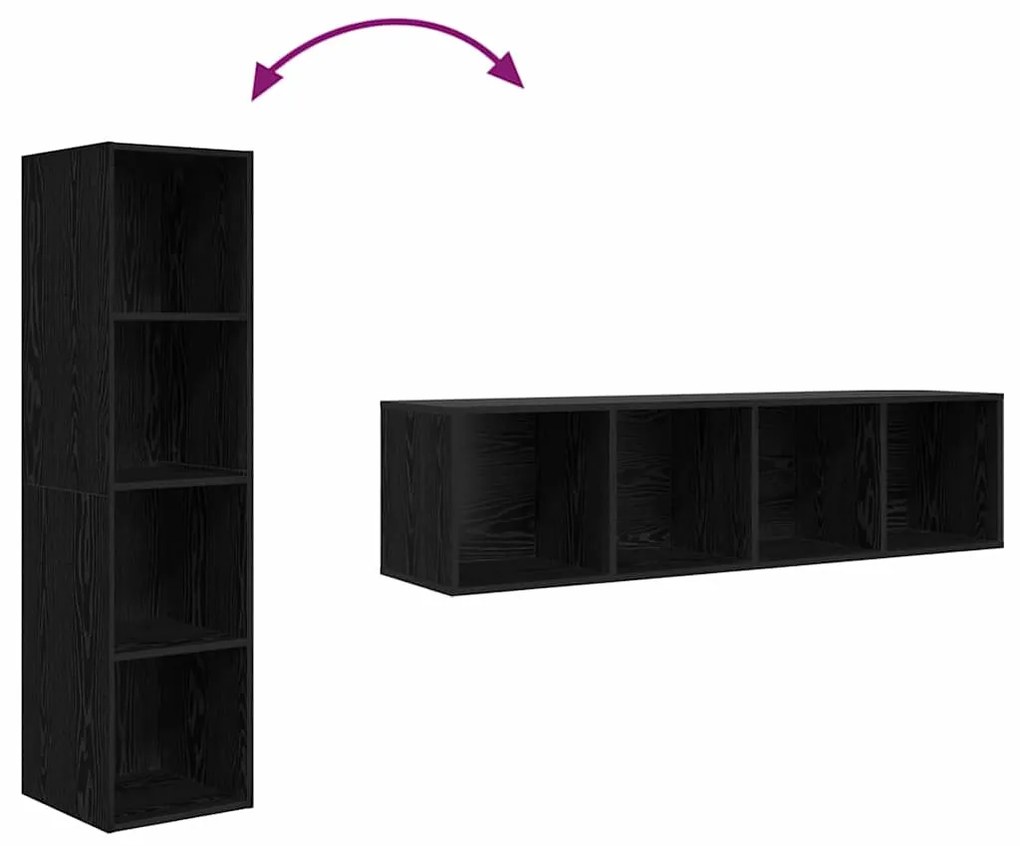 Conjunto de móvel de TV 2 pcs Preto 37 x 37 x 142.5 cm