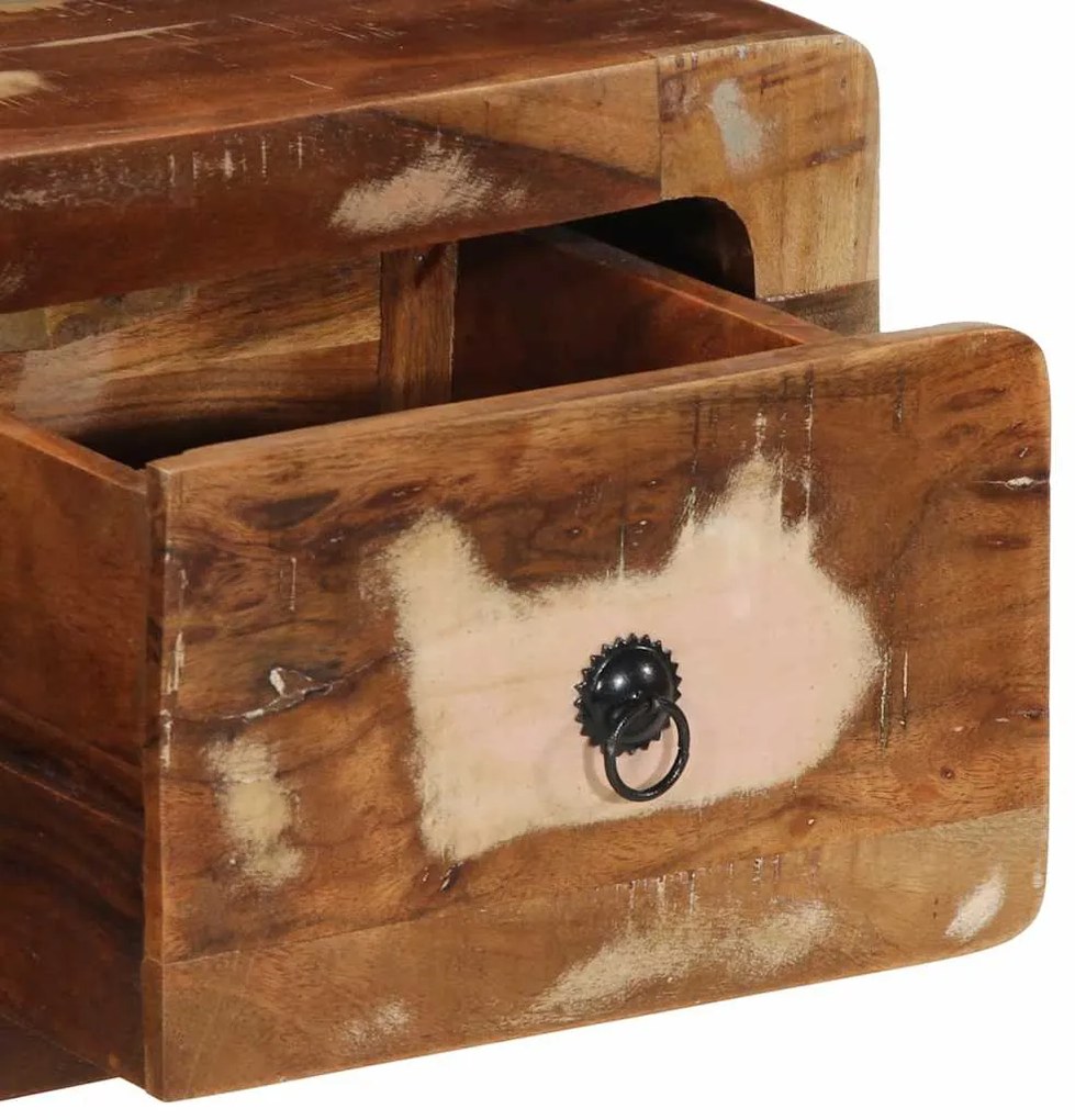 Armário de TV para parede 100x32x25cm madeira recuperada maciça