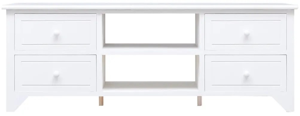 Móvel de TV 108x30x40 cm madeira paulownia maciça branco