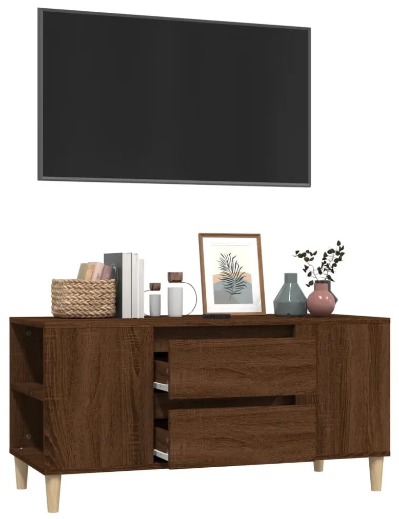 Móvel p/ TV 102x44,5x50 cm derivados madeira carvalho castanho