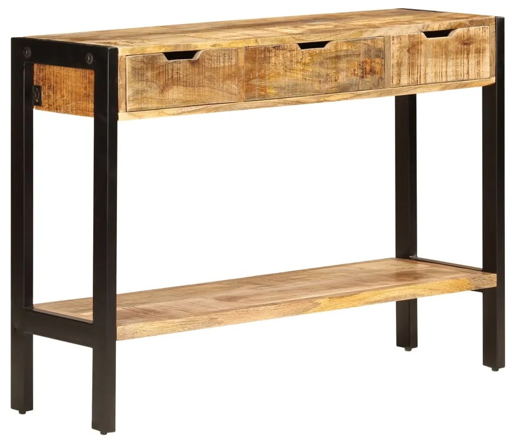 Aparador com 3 gavetas 110x35x75 cm madeira de mangueira maciça