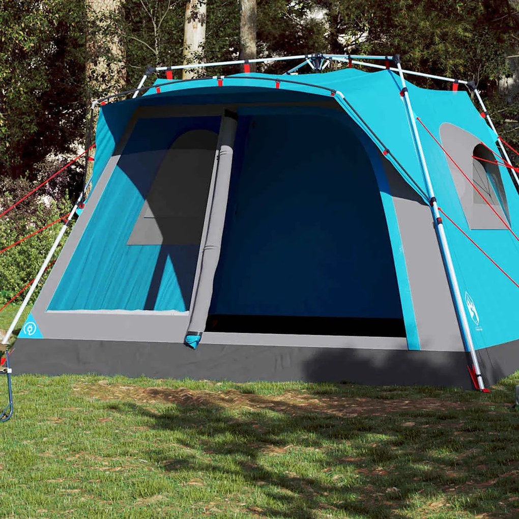 vidaXL Tenda familiar cabana 7 pessoas libertação rápida azul