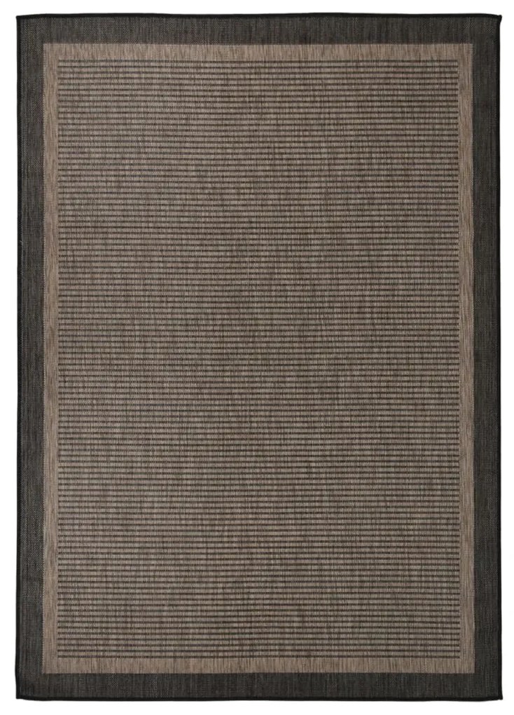 Tapete de tecido plano para exterior 140x200 cm castanho-escuro