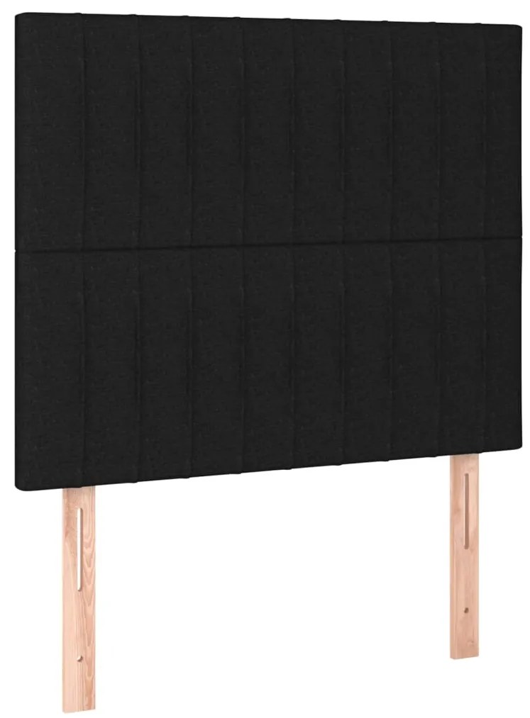 Cama com molas/colchão 90x200 cm tecido preto