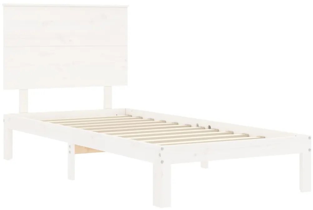 Cama sem colchão 90x200 cm madeira de pinho maciça branco