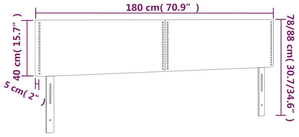 Cabeceira de cama 2 pcs veludo 90x5x78/88 cm cinzento-escuro