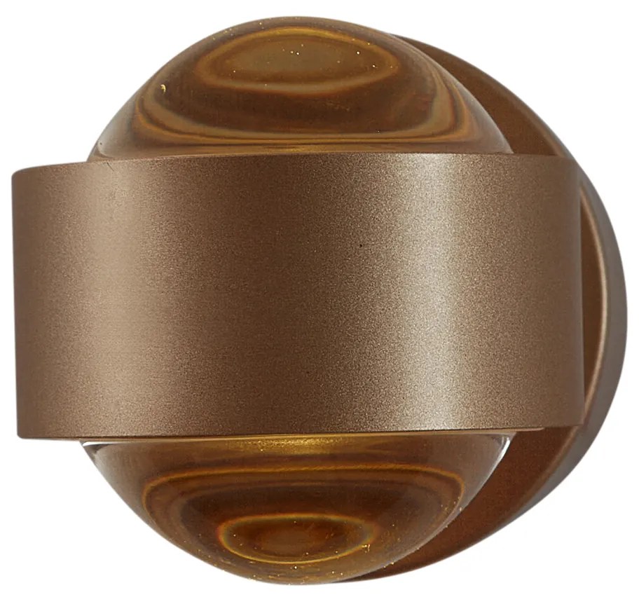 Candeeiro de parede de design bronze escuro incl. LED IP44 - Lens Design