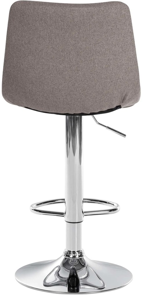 Banco de bar Jerry em tecido com estrutura cromada 87-108,5 x 43 x 46,5 cm Cinzento