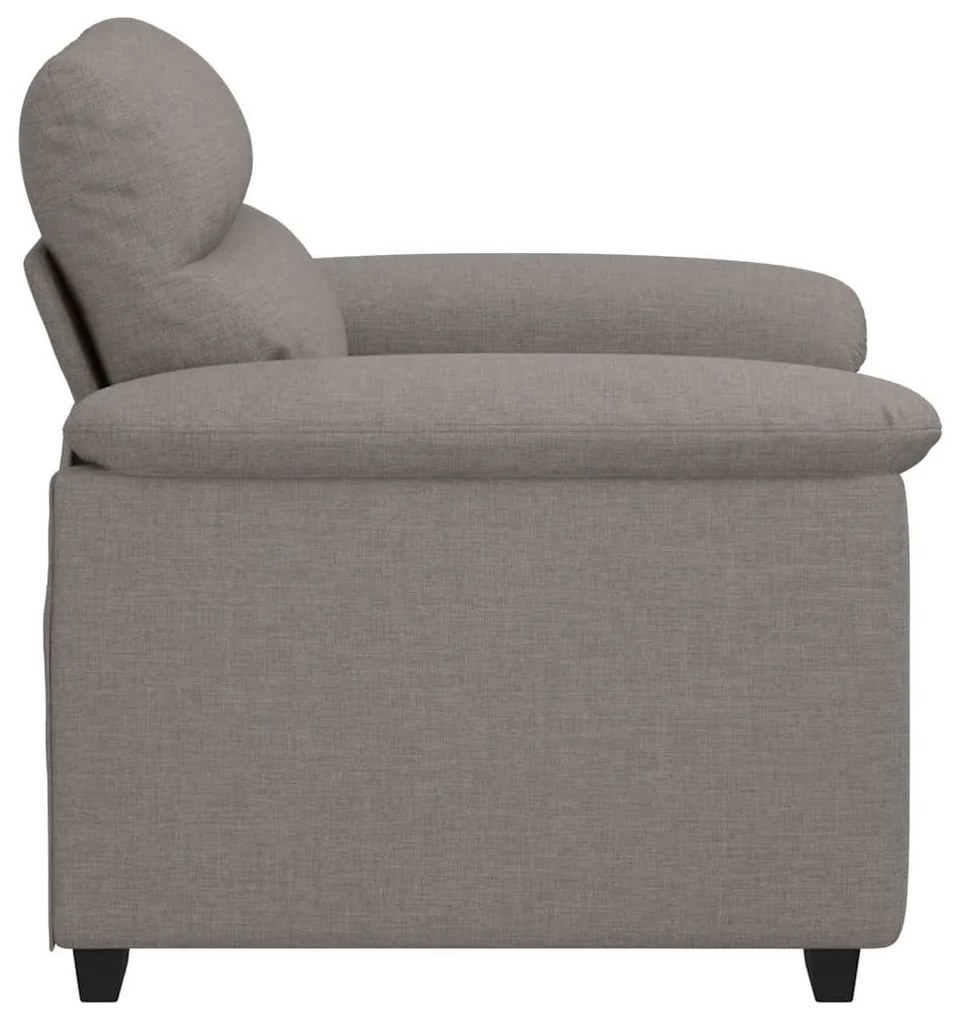 Poltrona tecido 60 cm cinzento-acastanhado