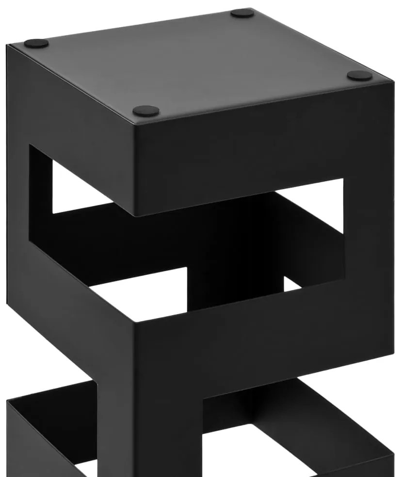 Suporte para guarda-chuvas em aço preto