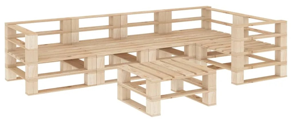 vidaXL 6 pcs conjunto lounge de jardim paletes madeira