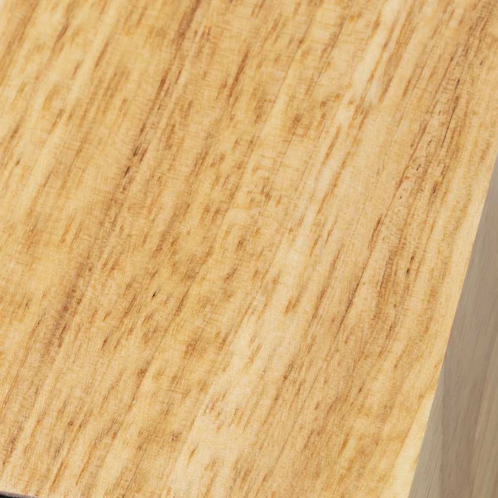 Candeeiro de mesa rústico em madeira natural com LED G140 - Bloc Rústico