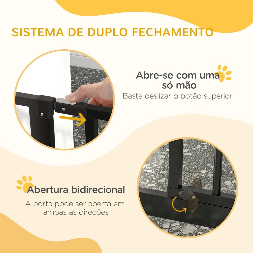 PawHut Barreira de Segurança para Cães Extensível com 3 Extensões Mont