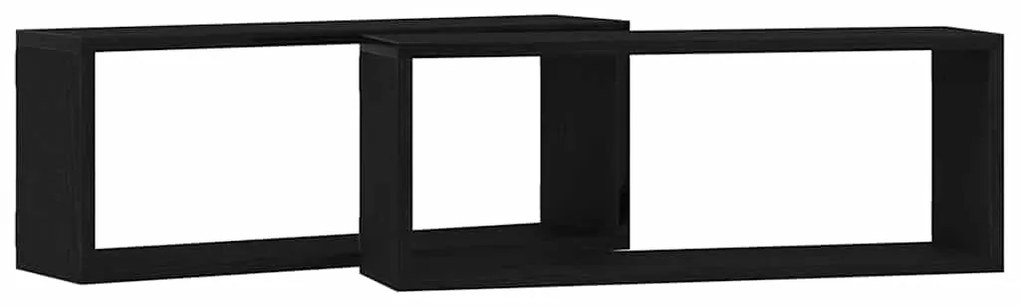 Prateleiras de Parede vidaXL 2 Peças Carvalho Preto 60x15x23 cm Feitas