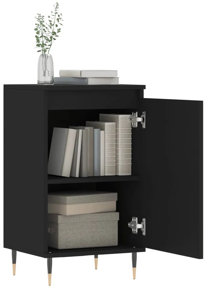 Aparadores 2 pcs 40x35x70 cm derivados de madeira preto