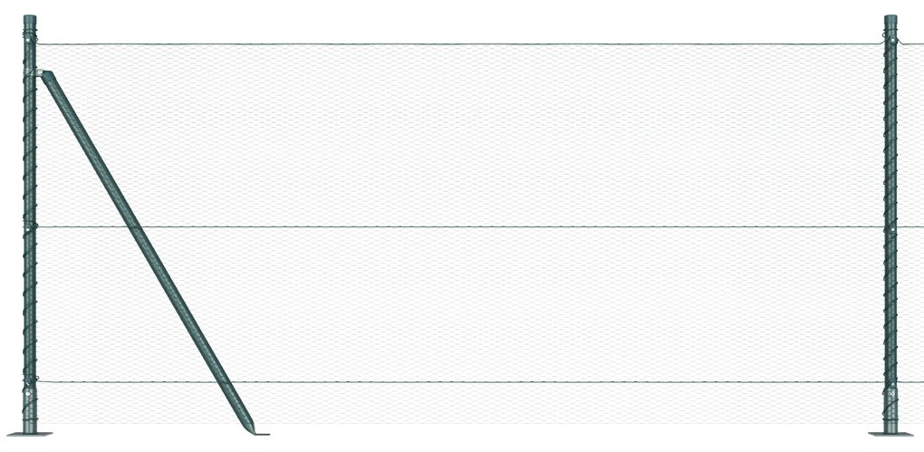 Cerca Hexagonal vidaXL Verde 0,8x25 m Aço
