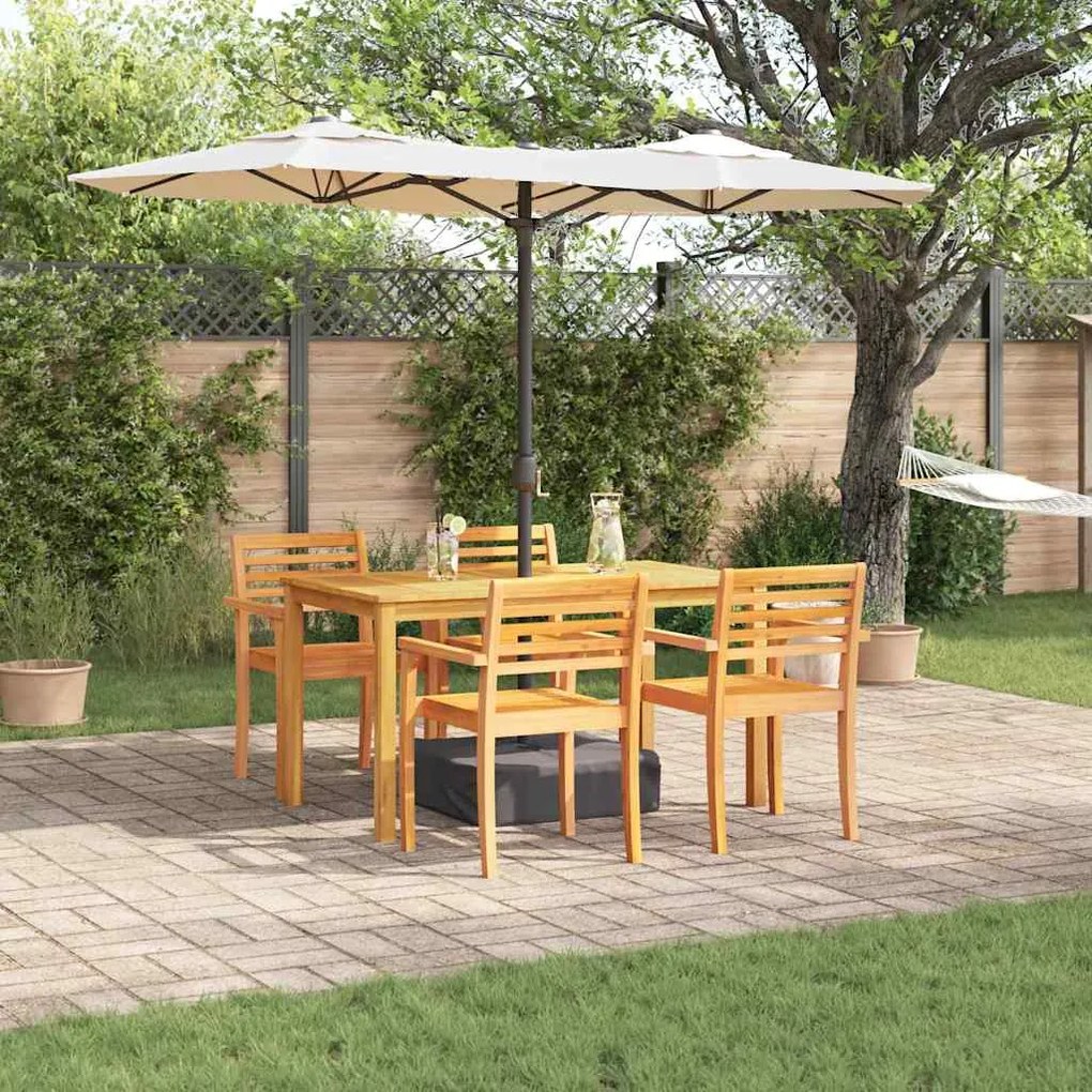 vidaXL Conjunto de Jantar 5 pcs Castanho 140 x 80 x 74 cm