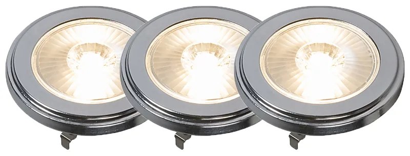 Conjunto de 3 lâmpadas LED AR111 reguláveis G53 9W 650LM 3000K