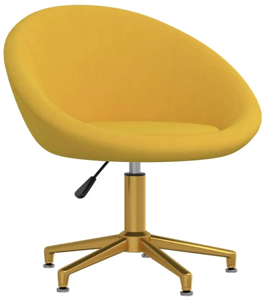 3089563 vidaXL Cadeira de escritório giratória veludo amarelo