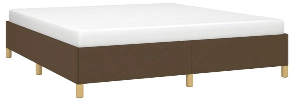 Estrutura de cama sem colchão 180x200 cm tecido castanho-escuro