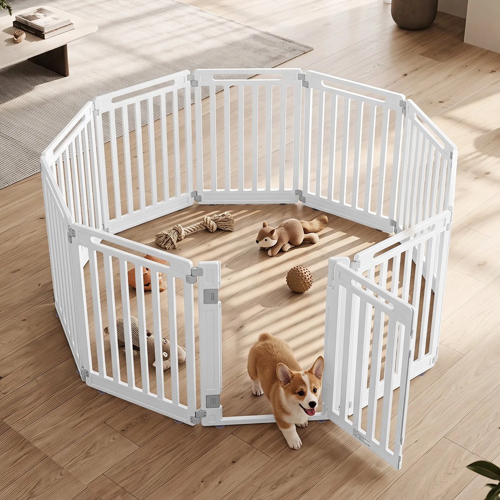 Recinto Modular para Cães, 53 x 81 cm, 9 Painéis Modulares, Branco