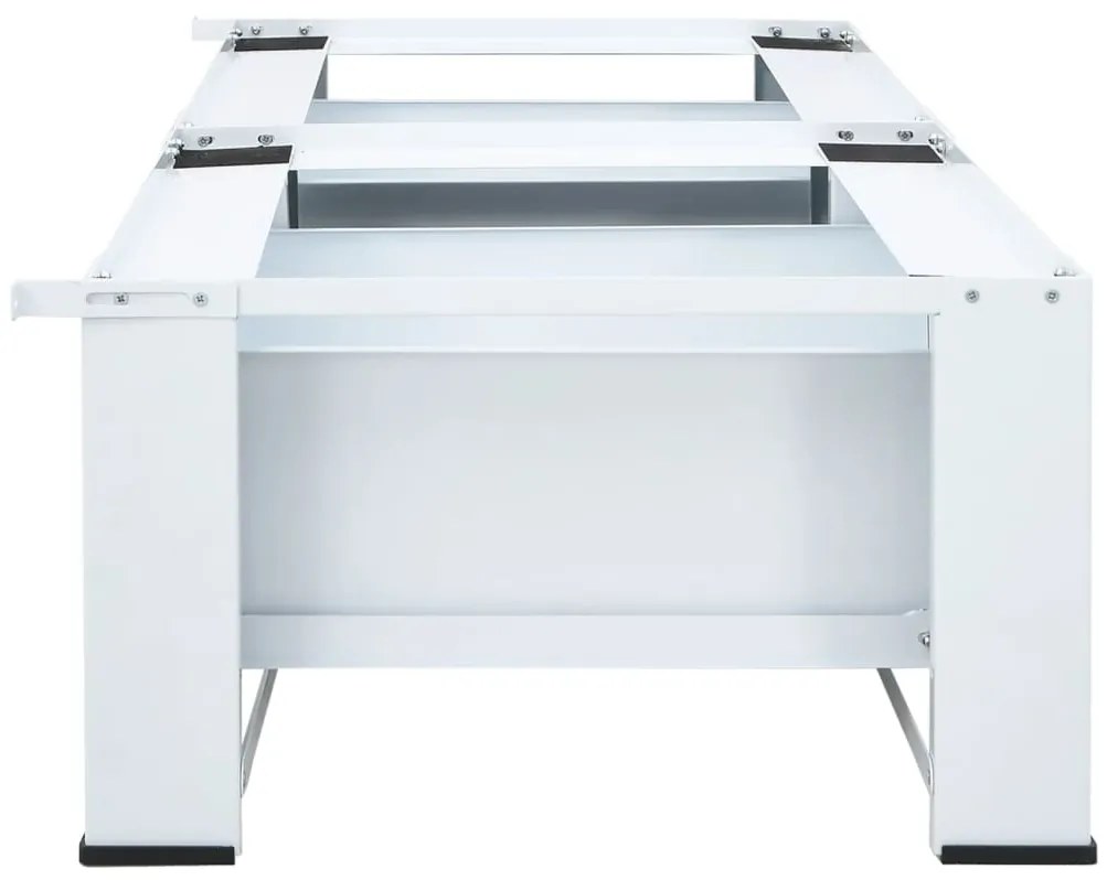 Suporte para máquina de lavar roupa duplo com gavetas branco