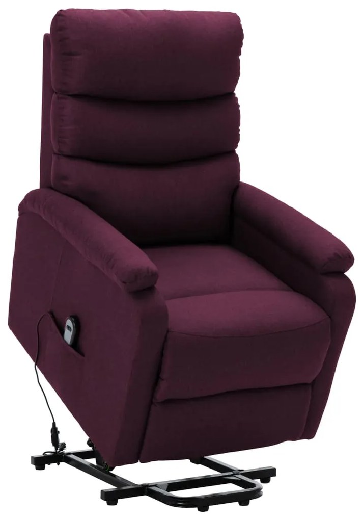 vidaXL Poltrona elevatória tecido roxo