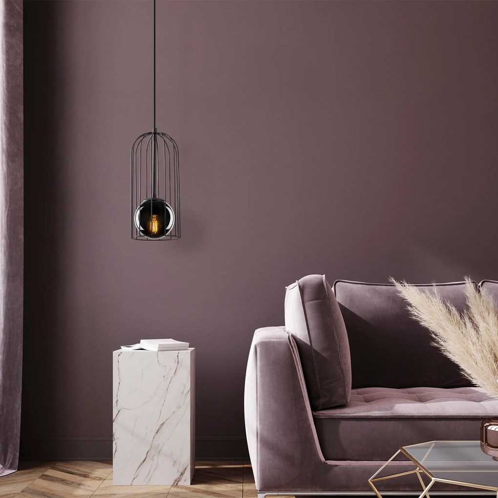 Candeeiro Suspenso Tweety – Preto – 17 x 17 cm, Altura Ajustável
