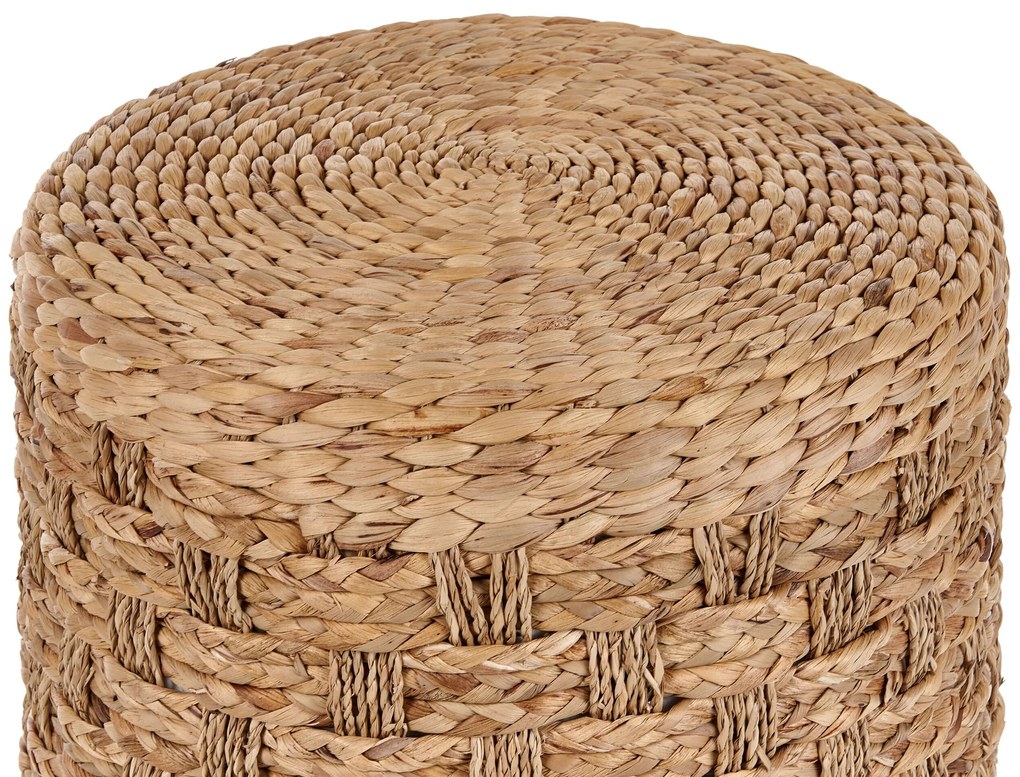 Pufe de fibras naturais em cor natural 40 x 40 cm BASSLET Beliani