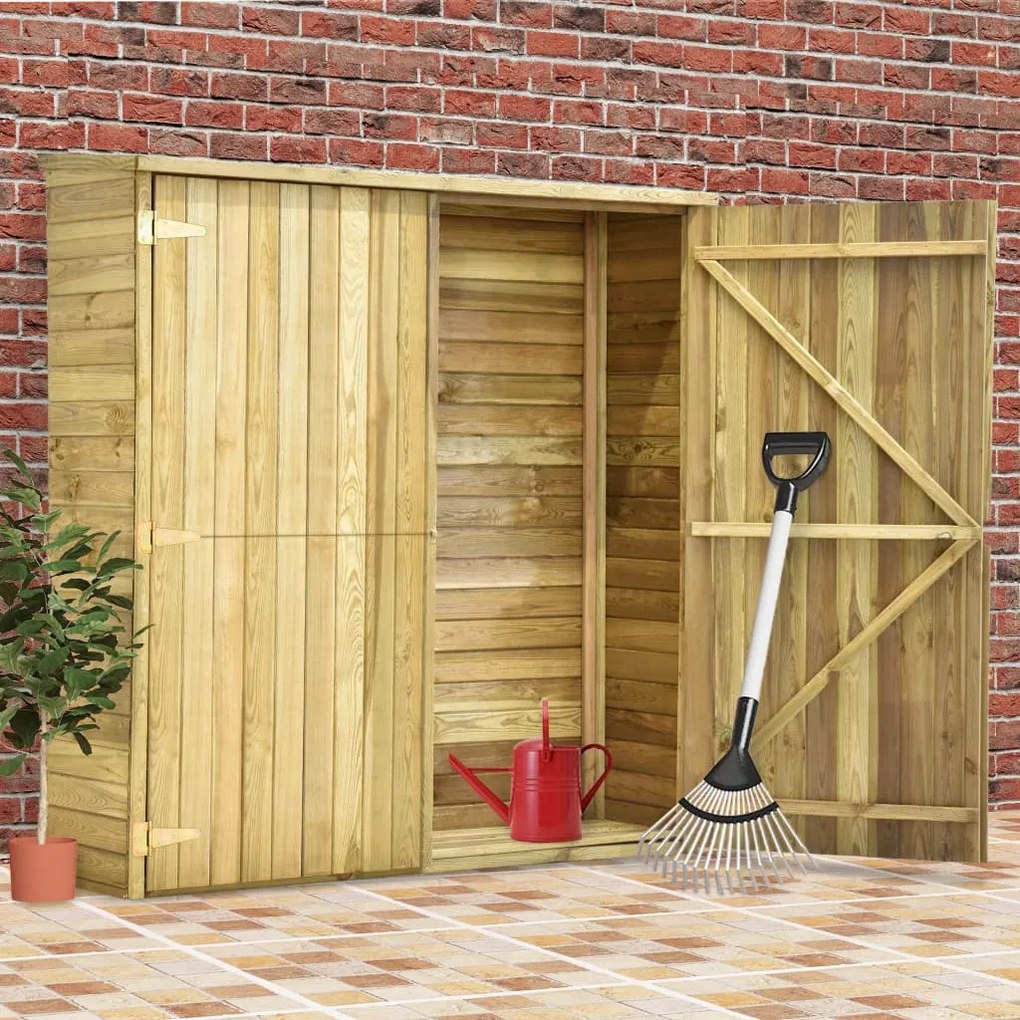 46362 vidaXL Abrigo p/ ferramentas de jardim 163x50x171 cm pinho impregnado
