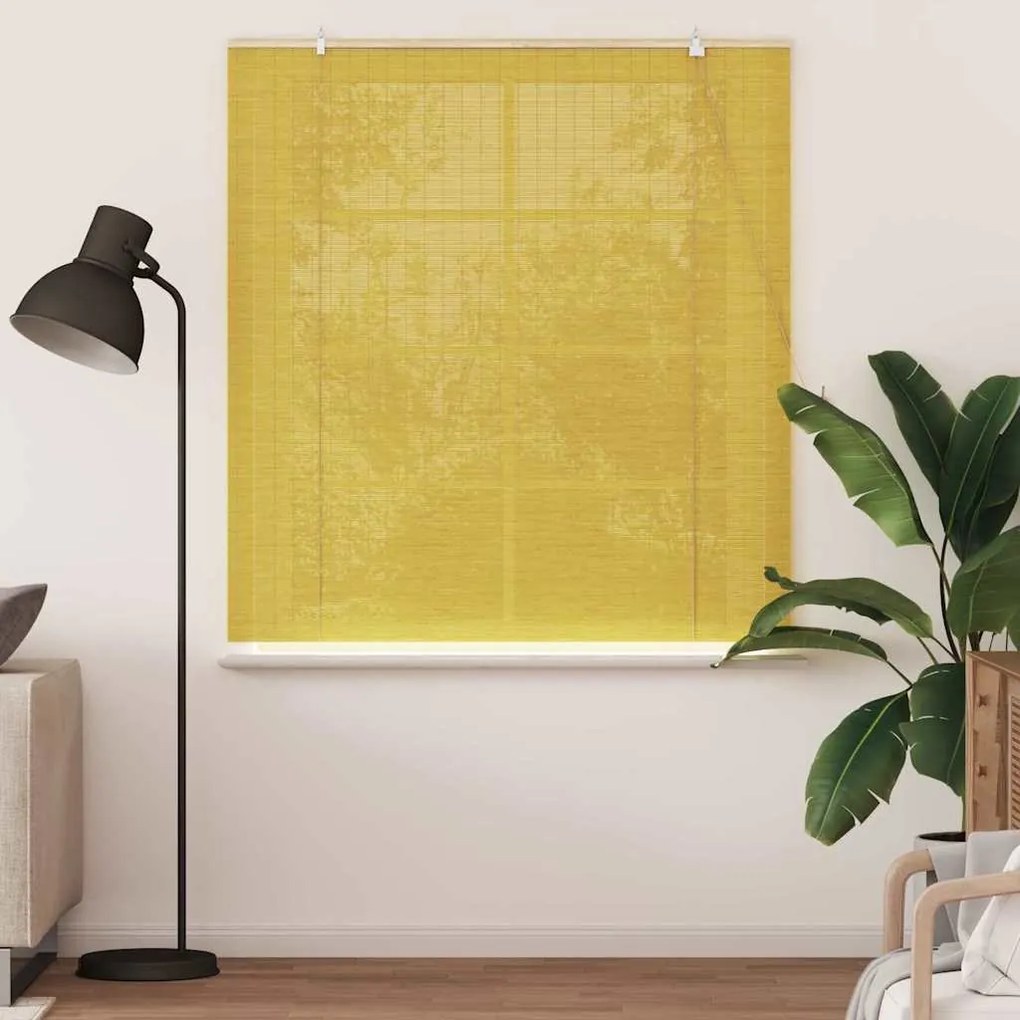 Persianas e Sombras de Janela Amarelo 150 x 160 cm Bambu