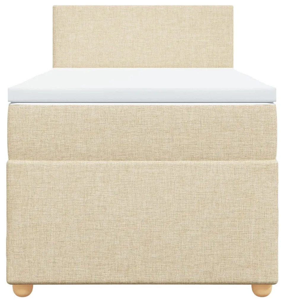Cama com molas/colchão 90x190 cm tecido cor creme