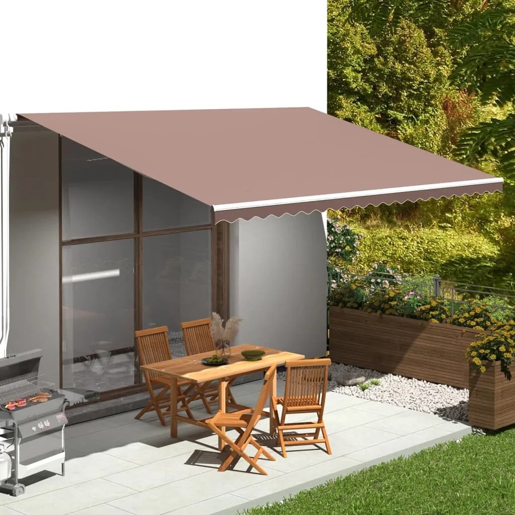 vidaXL Tecido de substituição para toldo 5x3,5 m castanho