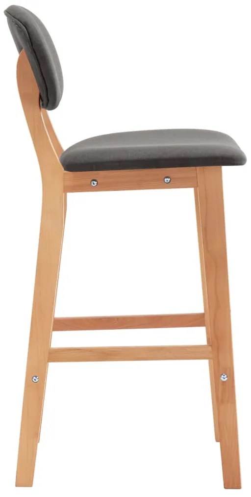 Bancos de bar 2 pcs tecido cinzento-claro