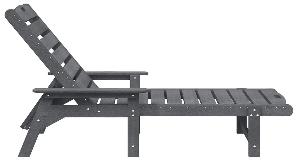 Espreguiçadeira Cinzento-claro 53x162x98.5 cm HDPE